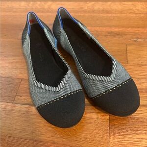 Rothy's The Flat Grey Mist Captoe Knit Flats Sz 10